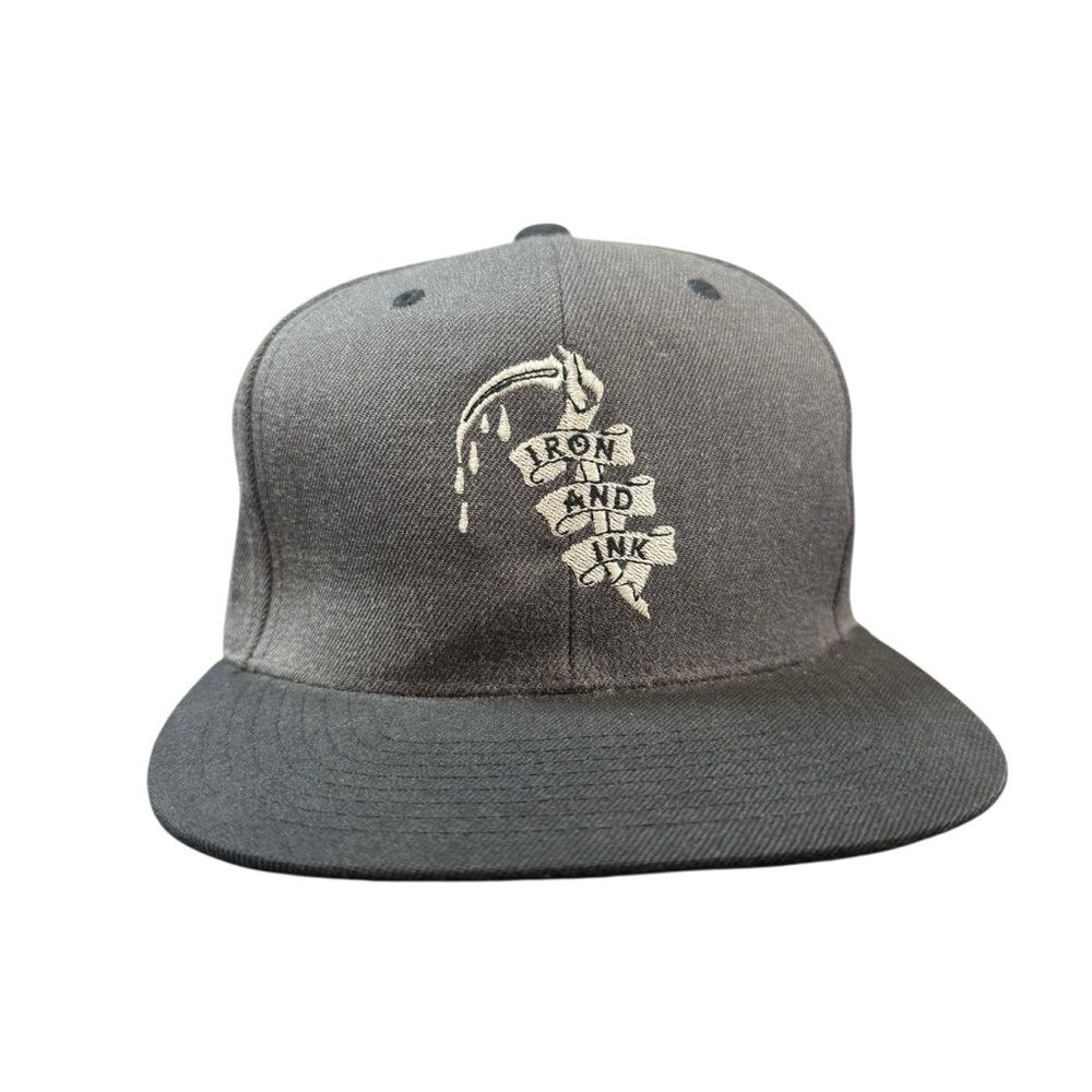 Iron and Ink Charcoal Snapback Hat (B6)